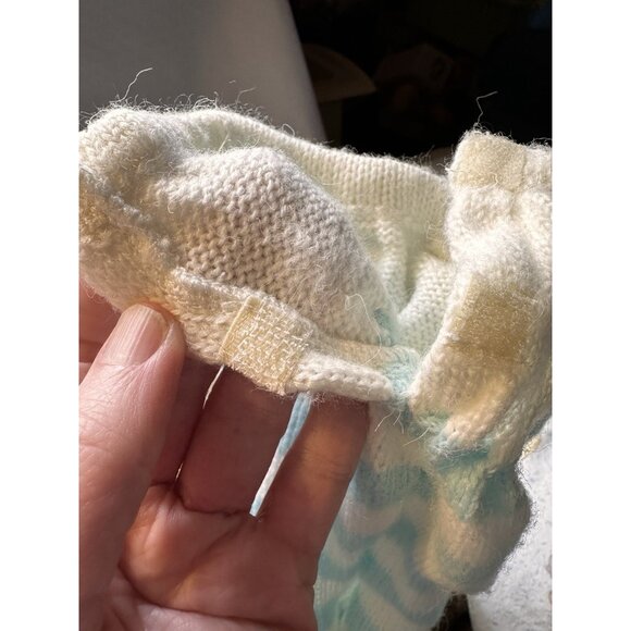 CPK Cabbage Patch Kids Vtg Baby Bean Butt BBB Blue White Knit Sleeper With Hat - Picture 10 of 13